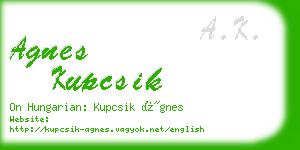 agnes kupcsik business card